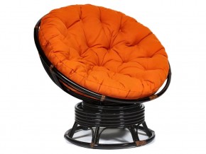 Кресло-качалка Papasan w 23/01 B с подушкой Antique brown, ткань Оранжевый в Горнозаводске - gornozavodsk.магазин96.com | фото