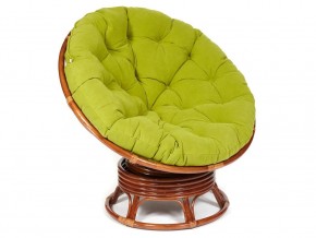 Кресло-качалка Papasan w 23/01 B с подушкой Pecan, флок Олива в Горнозаводске - gornozavodsk.магазин96.com | фото