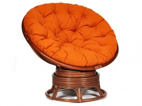 Кресло-качалка Papasan w 23/01 B с подушкой Pecan, ткань Оранжевый в Горнозаводске - gornozavodsk.магазин96.com | фото