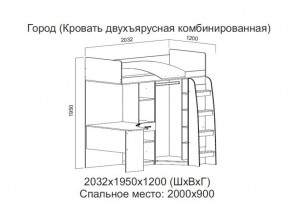 Кровать двухъярусная комбинированная в Горнозаводске - gornozavodsk.магазин96.com | фото