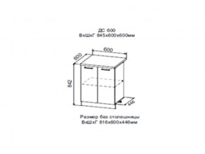 Шкаф нижний ДС600 с полкой (2 дв) в Горнозаводске - gornozavodsk.магазин96.com | фото